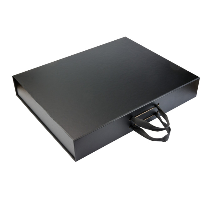 Подарункова коробка Gift Box Unlimited S3 Black 48 х 38 х 7,5 см на магнітах з ручками, Чорна