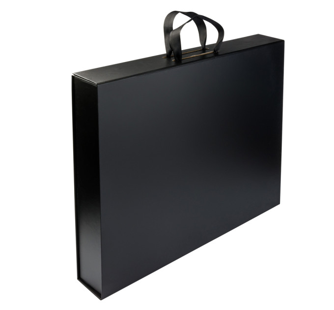 Подарункова коробка Gift Box Unlimited S3 Black 48 х 38 х 7,5 см на магнітах з ручками, Чорна