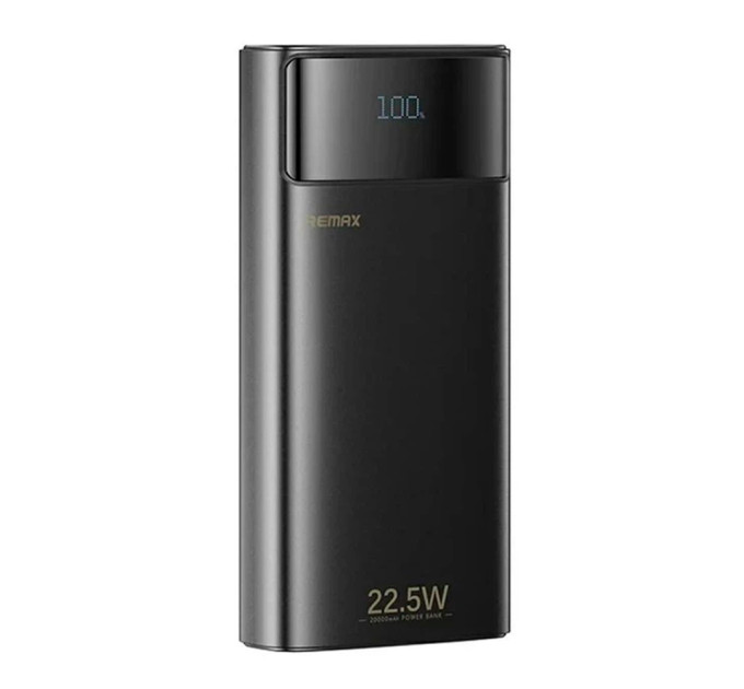Портативный внешний аккумулятор REMAX FC-12 20000mAh 20W+22.5W с фонариком и встроенными кабелями Black