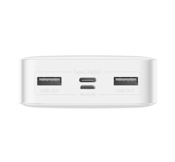 Зовнішній акумулятор Power Bank Baseus Bipow 20000 mAh 15 W White
