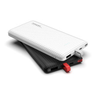 Зовнішній акумулятор Power Bank Pineng PN-851 із вбудованим кабелем, 10000 mAh White