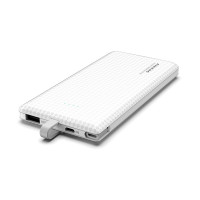 Зовнішній акумулятор Power Bank Pineng PN-851 із вбудованим кабелем, 10000 mAh White