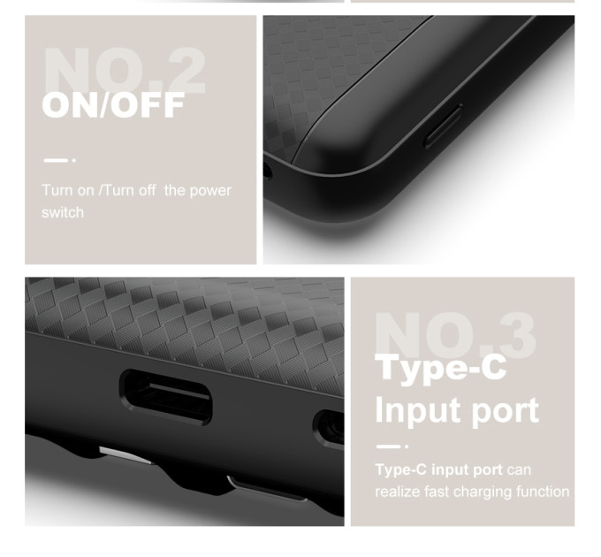 Зовнішній акумулятор Power Bank Pineng PN-853 PD 20W PD 3.0/QC3.0 Quick Charge, 15W Fast Wireless Charging 10000mAh Black