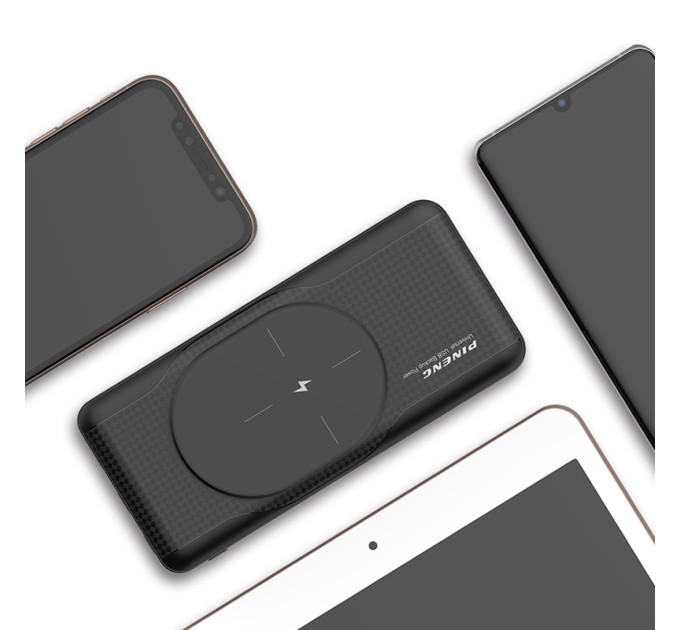 Зовнішній акумулятор Power Bank Pineng PN-853 PD 20W PD 3.0/QC3.0 Quick Charge, 15W Fast Wireless Charging 10000mAh White