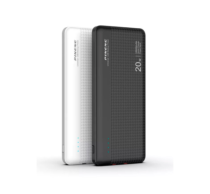 Зовнішній акумулятор Power Bank Pineng PN-856 PD Type-C PD + QC 20W Fast Charge 10000 mAh Quick Charge 3.0 White