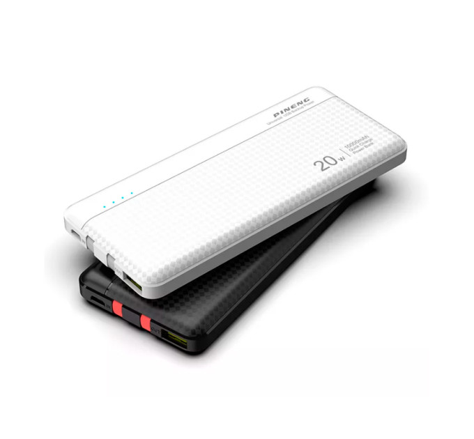 Зовнішній акумулятор Power Bank Pineng PN-856 PD Type-C PD + QC 20W Fast Charge 10000 mAh Quick Charge 3.0 White