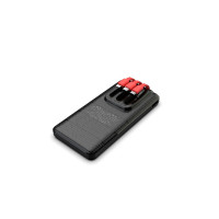 Зовнішній акумулятор Power Bank Pineng PN-857 із вбудованим Micro USB/Lightning/Type-C/USB кабелем, 10000 mAh Black(Red cable)