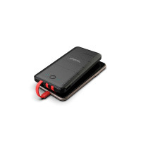 Зовнішній акумулятор Power Bank Pineng PN-857 із вбудованим Micro USB/Lightning/Type-C/USB кабелем, 10000 mAh Black(Red cable)