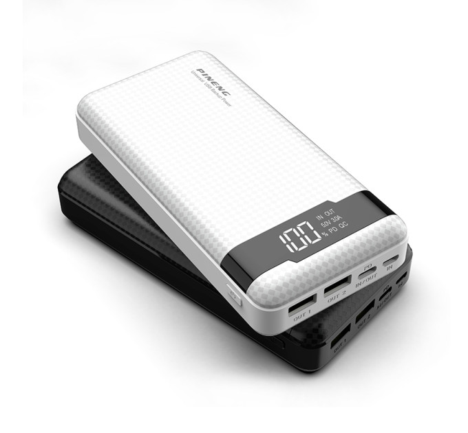 Зовнішній акумулятор Power Bank Pineng PN-861 PD Type-C PD + QC 20W Fast Charge 20000 mAh Quick Charge 3.0 White