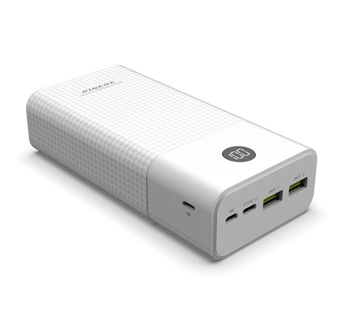 Зовнішній акумулятор Power Bank Pineng PN-899 PD 30000 mAh White