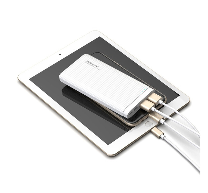 Зовнішній акумулятор Power Bank Pineng PN-931 10000 mAh White