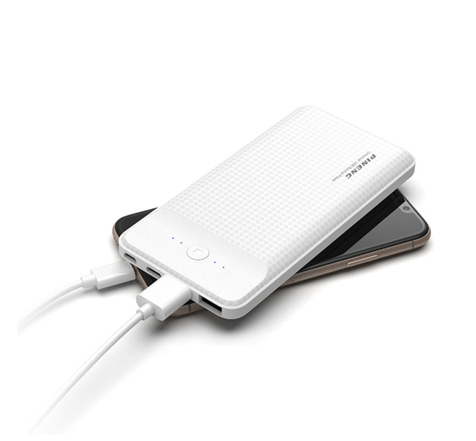 Зовнішній акумулятор Power Bank Pineng PN-936 10000 mAh 3 Input & 2 Output White